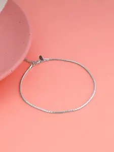GIVA Set Of 2 925 Sterling Silver Rhodium-Plated Classy Anklet
