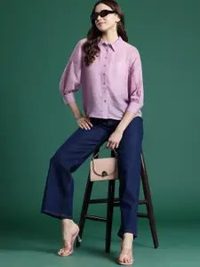 DressBerry Dobby Weave Self-Striped Casual Shirt