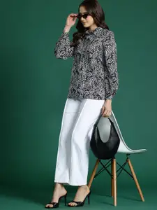 DressBerry Printed Monochrome Casual Shirt