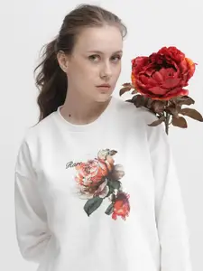 RAREISM Foral Printed Cotton Sweatshirt
