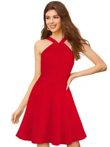 ODETTE V-Neck Sleeveless Fit & Flare Dress