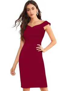 ODETTE Sweetheart Neck Acrylic Bodycon Dress