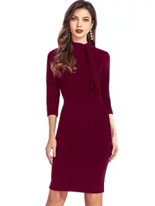 ODETTE Tie-Ups Acrylic Bodycon Dress