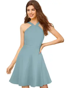 ODETTE V-Neck Sleeveless Fit & Flare Dress