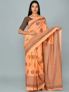 JALTHER Pure Cotton Block Print Saree