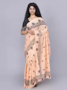 JALTHER Ethnic Motifs Pure Cotton Block Print Saree