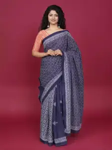 JALTHER Pure Cotton Block Print Saree