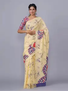 JALTHER Abstract Block Print Saree