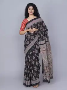 JALTHER Ethnic Motifs Pure Cotton Block Print Saree