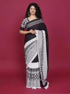 JALTHER Ethnic Motifs Block Print Saree
