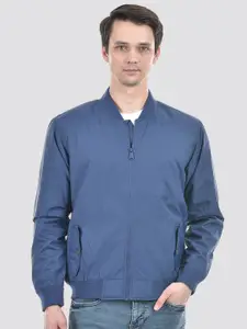 Numero Uno Stand Collar Long Sleeves Lightweight Bomber Jacket