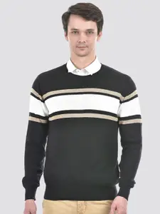 Numero Uno Striped Long Sleeves Cotton Pullover Sweater