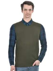 Numero Uno V-Neck Sleeveless Cotton Sweater Vest
