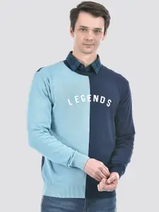 Numero Uno Colourblocked Ribbed Pure Cotton Pullover