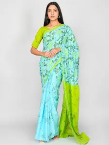 KIAARON Ethnic Motifs Pure Cotton Block Print Saree