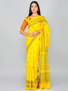 KIAARON Ethnic Motifs Block Print Saree