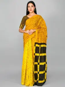KIAARON Pure Cotton Block Print Saree