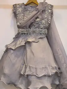 BAESD Girls Floral Embroidered Lehenga With Blouse & Dupatta