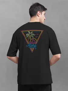 BULLMER Typography Printed Oversized Cotton T-shirt