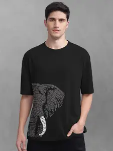 BULLMER Printed Oversized Cotton T-shirt