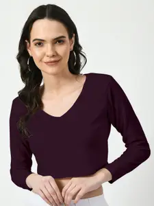 Dream Beauty Fashion V-Neck Long Sleeves Crop Top