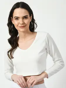 Dream Beauty Fashion V-Neck Long Sleeves Crop Top