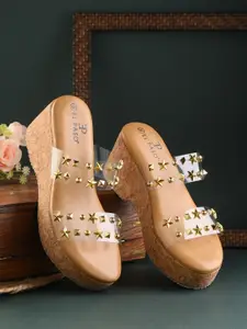 El Paso Embellished Open Toe Wedge Heels