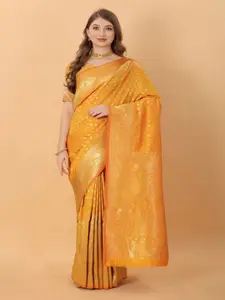 KAPADIYA FAB Ethnic Motifs Woven Design Zari Pure Silk Banarasi Saree
