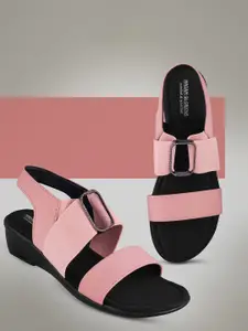 madam glorious Colourblocked Wedge Sandals with Buckles