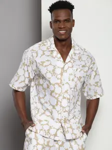 Tommy Hilfiger Floral Printed Twill Weave Pure Cotton Casual Shirt