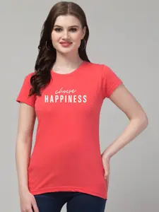 Trend Level Typography Printed Pure Cotton T-shirt