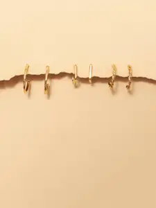 SALTY Set Of 3 Contemporary Alloy Studs Earrings