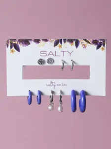 SALTY Set Of 5 Contemporary Hoop Earrings