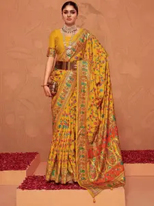Satrani Floral Zari Art Silk Sungudi Saree