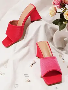 JM Looks Open Toe Block Heels