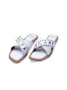 Dapper Feet-Fancy Nancy Embellished Open Toe Flats