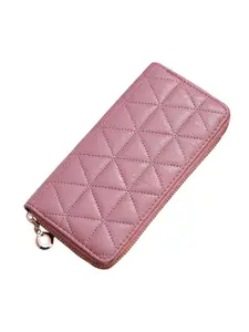 SYGA Women Quilted Leather Zip Around Wallet