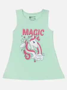 Bodycare Girls Graphic Print A-Line Cotton Dress