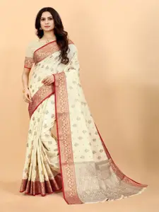 HIRAPARA ENTERPRICE Woven Design Zari Silk Cotton Banarasi Saree