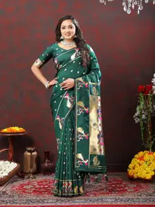HIRAPARA ENTERPRICE Woven Design Zari Pure Silk Paithani Saree