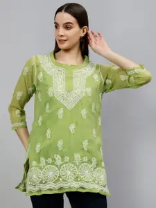 Seva Chikan Lucknowi Chikankari Straight Kurti With Inner