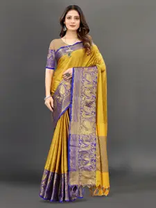 Vilochan Ethnic Motifs Woven Design Zari Silk Cotton Banarasi Saree