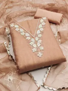 MANVAA Embellished Unstitched Dress Material