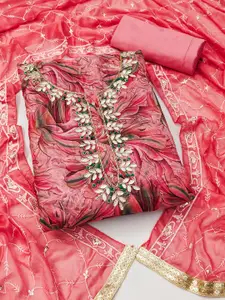 MANVAA Floral Printed Unstitched Dress Material