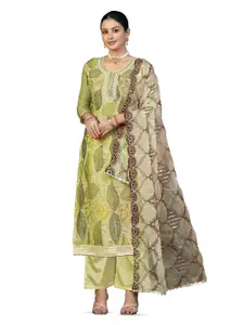 MANVAA Floral Printed Sequinned Unstitched Dress Material