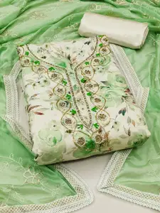 MANVAA Floral Embroidered Unstitched Dress Material