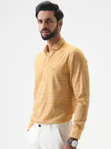 Andamen Men Premium Gingham Checks Opaque Checked Casual Shirt