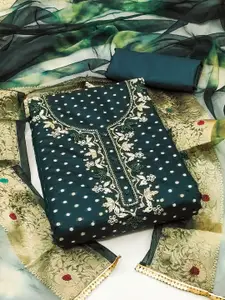 MANVAA Ethnic Motifs Embroidered Beads and Stones Unstitched Dress Material