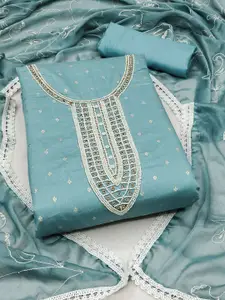 MANVAA Embellished Unstitched Dress Material