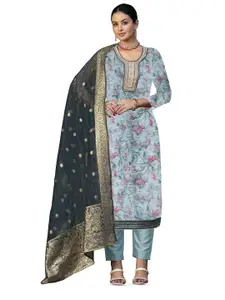 MANVAA Embellished Organza Unstitched Dress Material